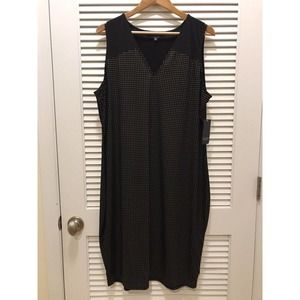 RACHEL ROY Curvy Bodycon Dress, Sleeveless Black and Metallic Gold, 2X